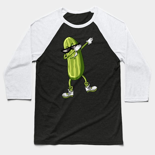 Dabbing Pickle Dancing Dab Dance Funny Pickle Baseball T-Shirt by mansoury